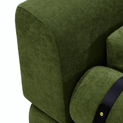 Canapé causeuse moderne 59 pouces, canapé 2 places avec ports USB flexibles et accoudoirs cylindriques uniques