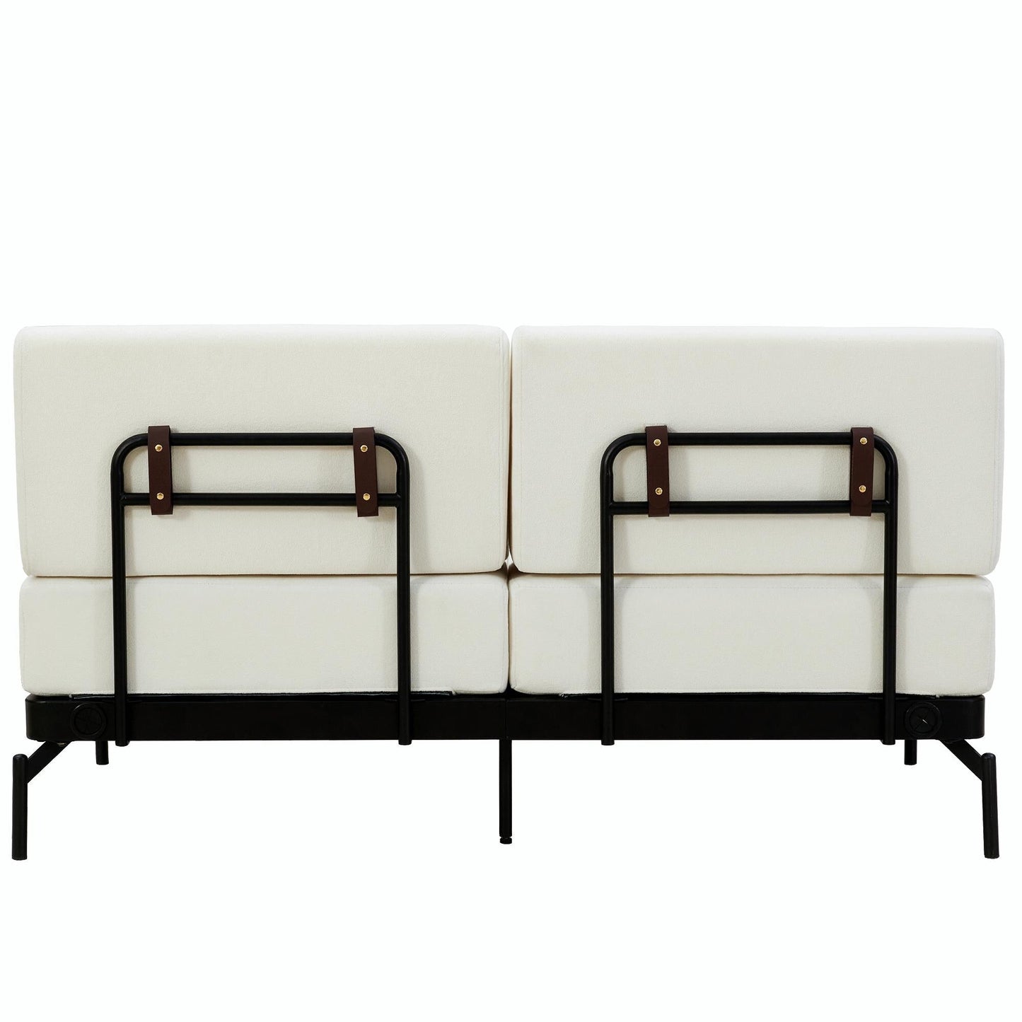 Canapé causeuse moderne 59 pouces, canapé 2 places avec ports USB flexibles et accoudoirs cylindriques uniques