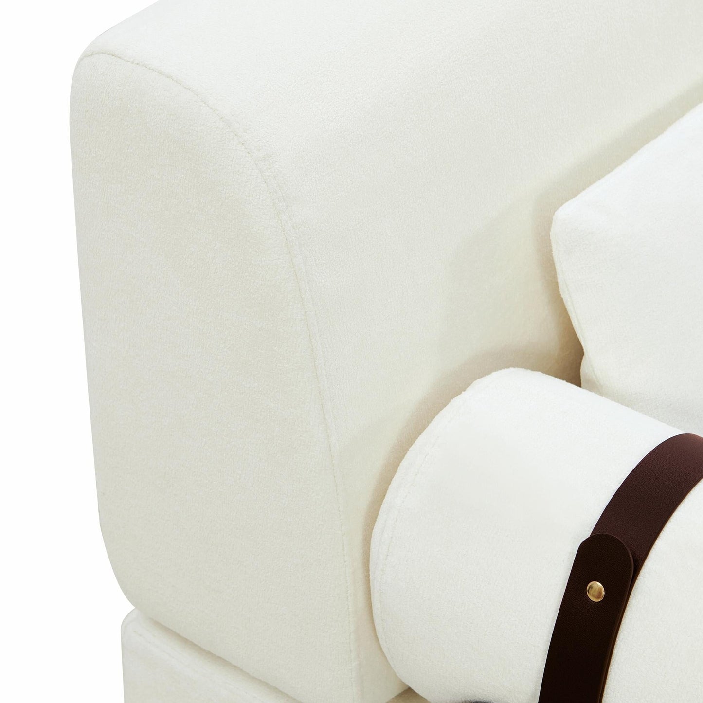 Canapé causeuse moderne 59 pouces, canapé 2 places avec ports USB flexibles et accoudoirs cylindriques uniques