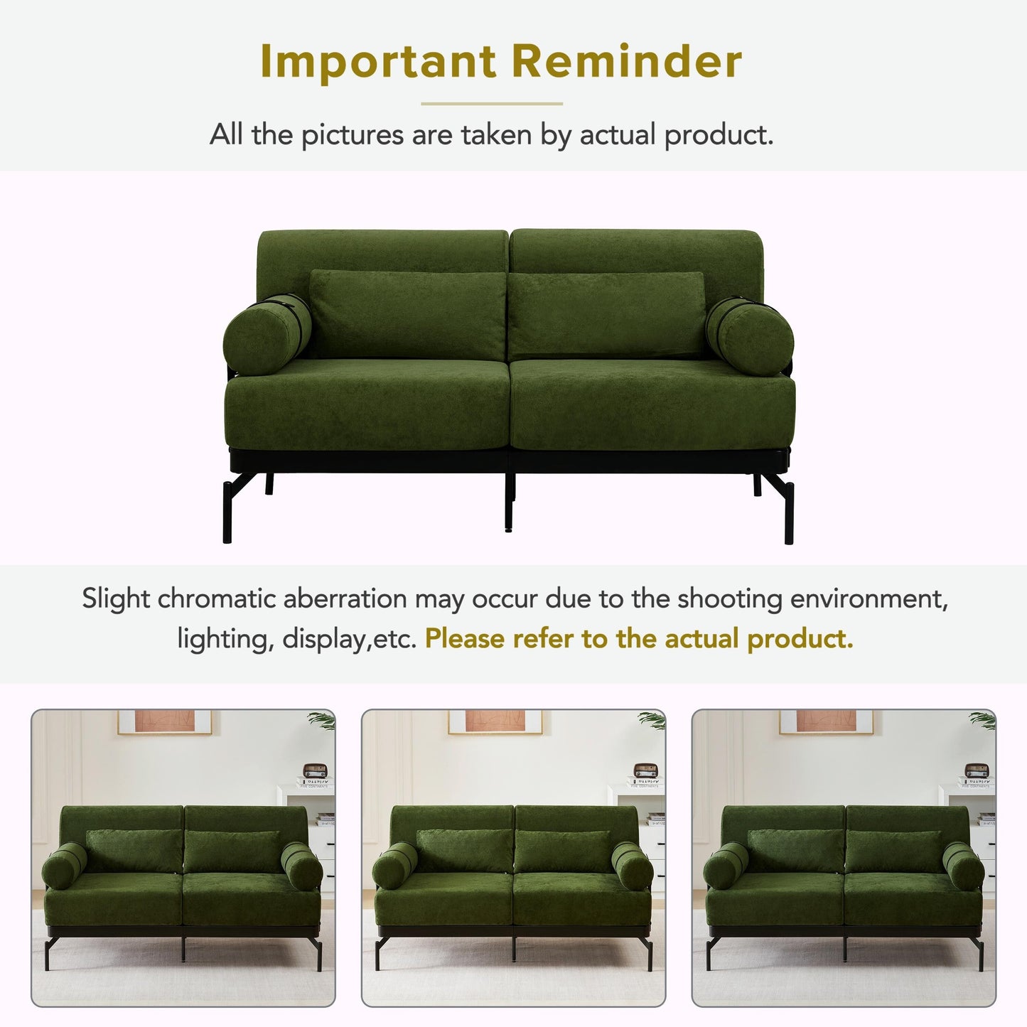 Canapé causeuse moderne 59 pouces, canapé 2 places avec ports USB flexibles et accoudoirs cylindriques uniques