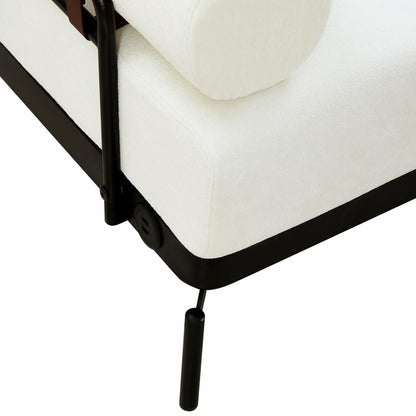 Canapé causeuse moderne 59 pouces, canapé 2 places avec ports USB flexibles et accoudoirs cylindriques uniques