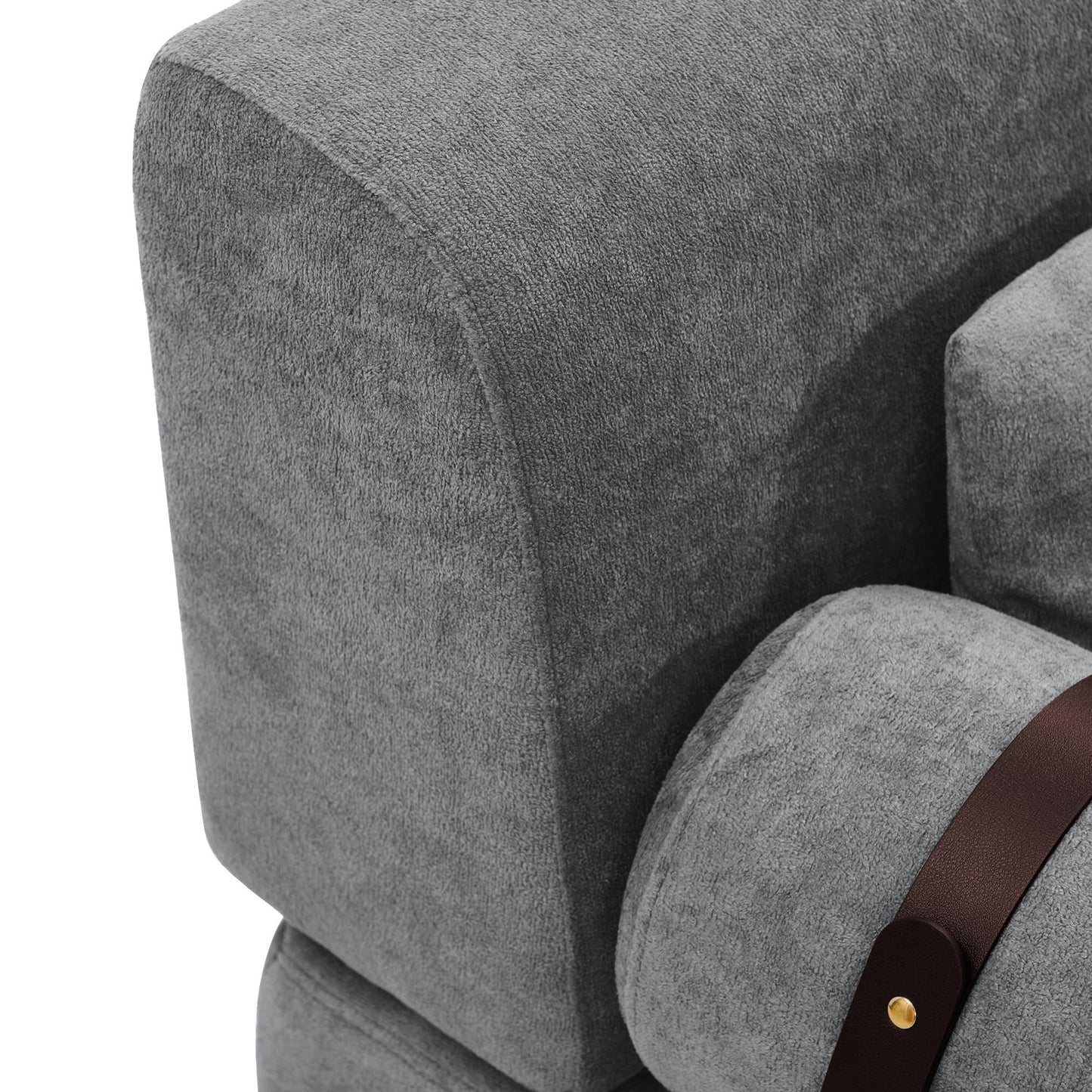 Canapé causeuse moderne 59 pouces, canapé 2 places avec ports USB flexibles et accoudoirs cylindriques uniques