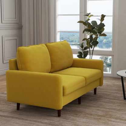 Canapé causeuse moderne en velours avec pieds en bois