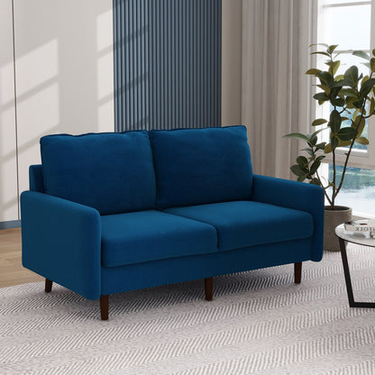 Canapé causeuse moderne en velours avec pieds en bois