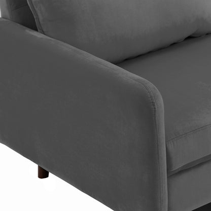 Canapé causeuse moderne en velours avec pieds en bois