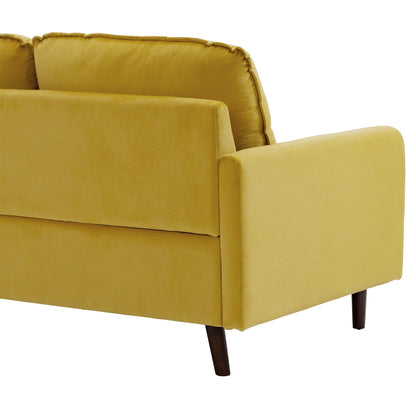 Canapé causeuse moderne en velours avec pieds en bois