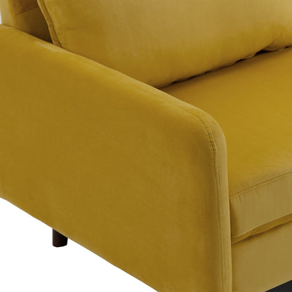 Canapé causeuse moderne en velours avec pieds en bois