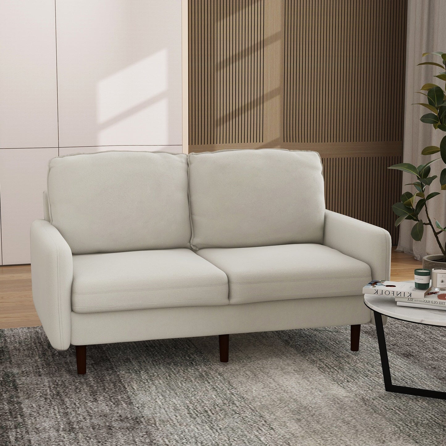 Canapé causeuse moderne en velours avec pieds en bois