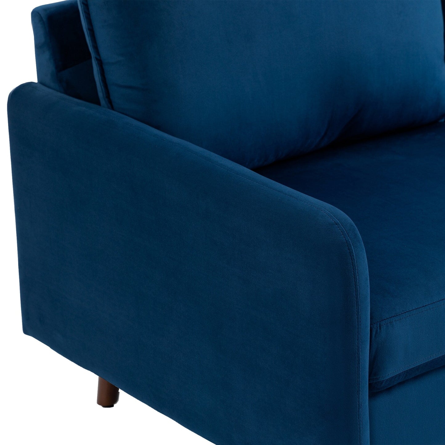 Canapé causeuse moderne en velours avec pieds en bois