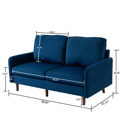 Canapé causeuse moderne en velours avec pieds en bois