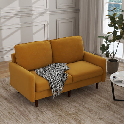 Canapé causeuse moderne en velours avec pieds en bois