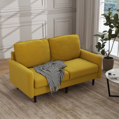 Canapé causeuse moderne en velours avec pieds en bois