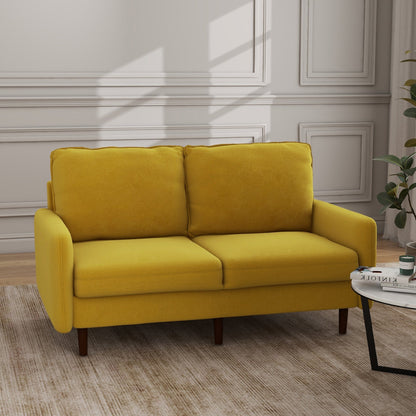 Canapé causeuse moderne en velours avec pieds en bois