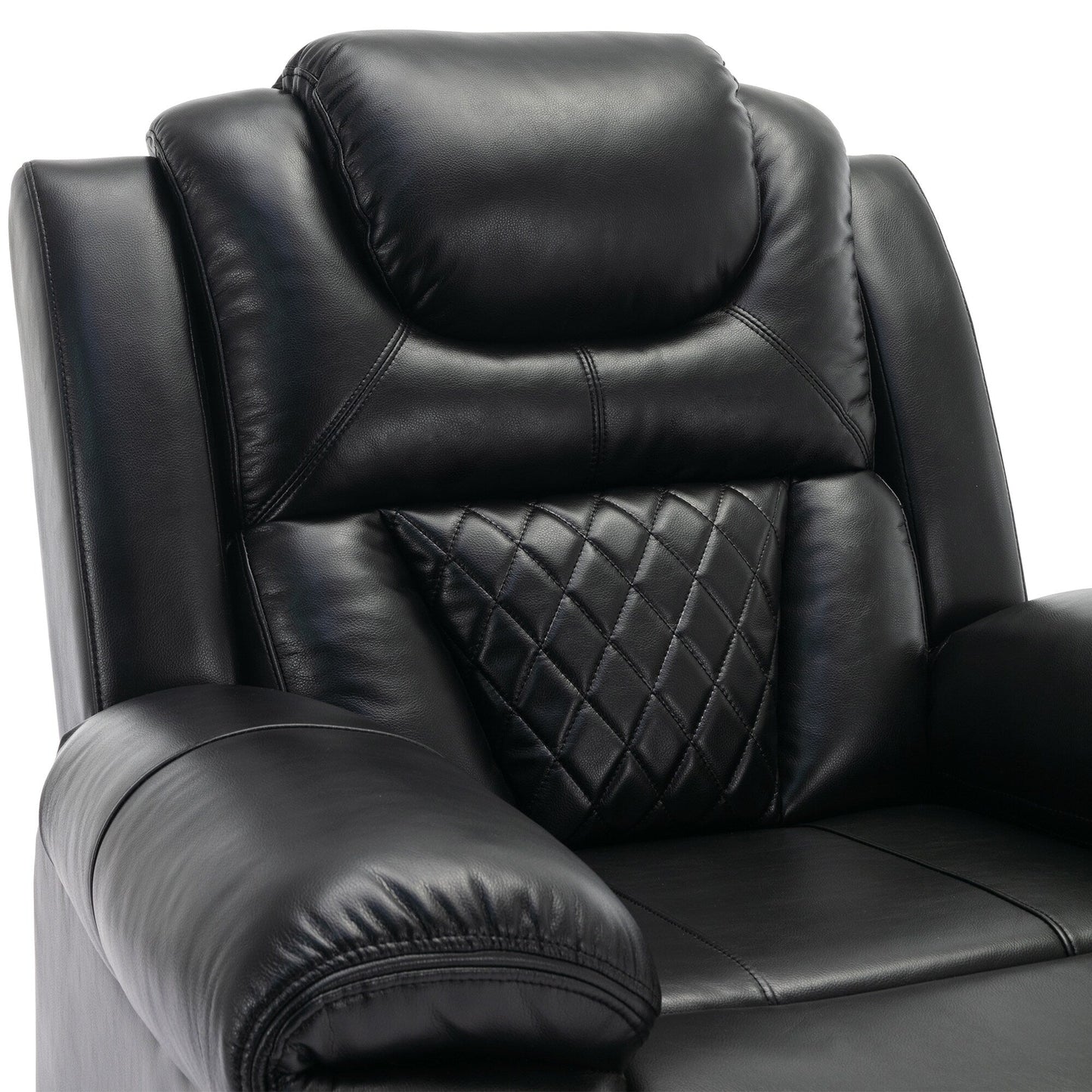 Fauteuil inclinable manuel moderne pour home cinéma avec bande lumineuse LED, dossier réglable et repose-pieds pour salon ou chambre