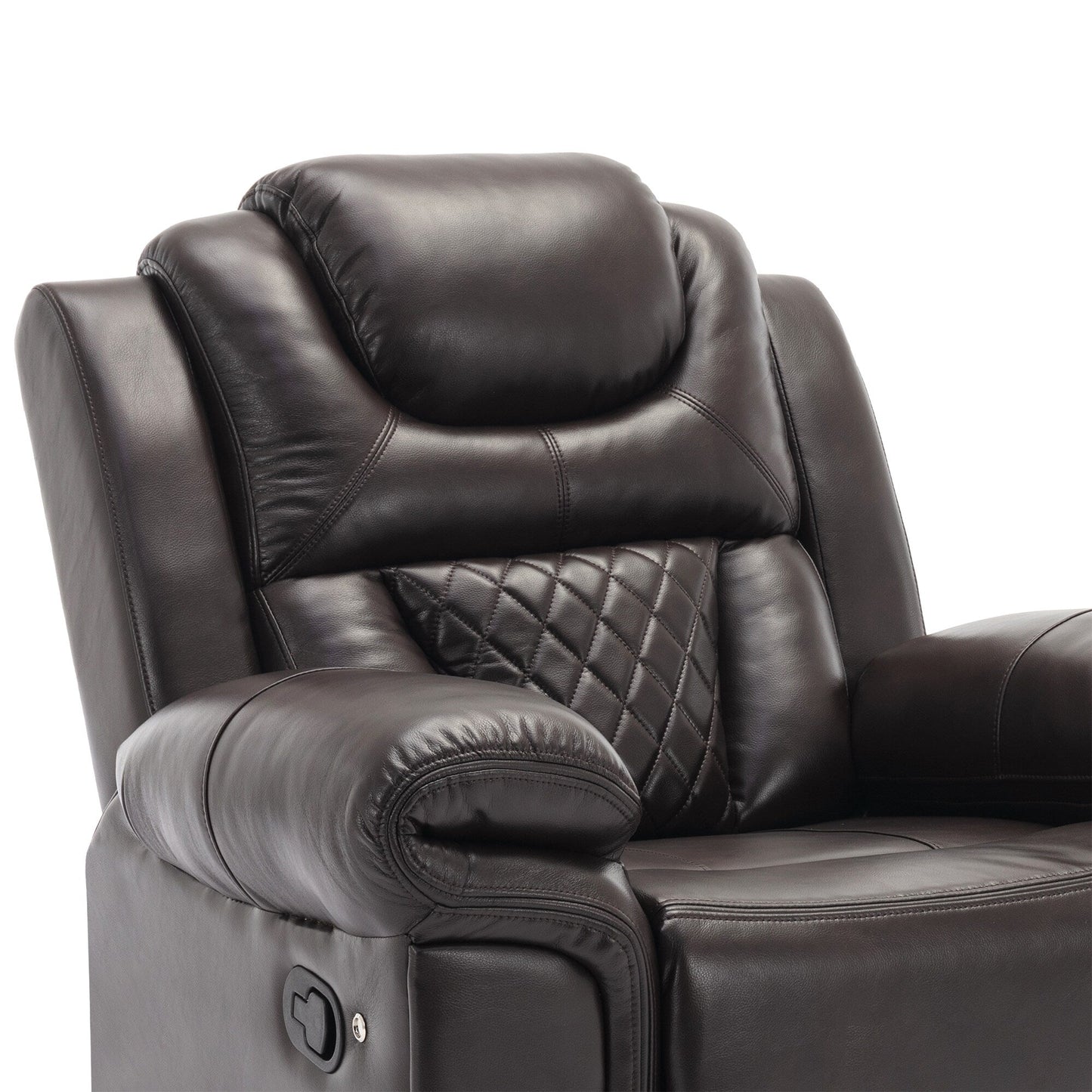 Fauteuil inclinable manuel moderne pour home cinéma avec bande lumineuse LED, dossier réglable et repose-pieds pour salon ou chambre