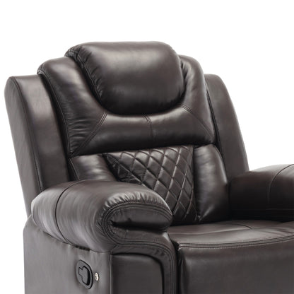 Fauteuil inclinable manuel moderne pour home cinéma avec bande lumineuse LED, dossier réglable et repose-pieds pour salon ou chambre