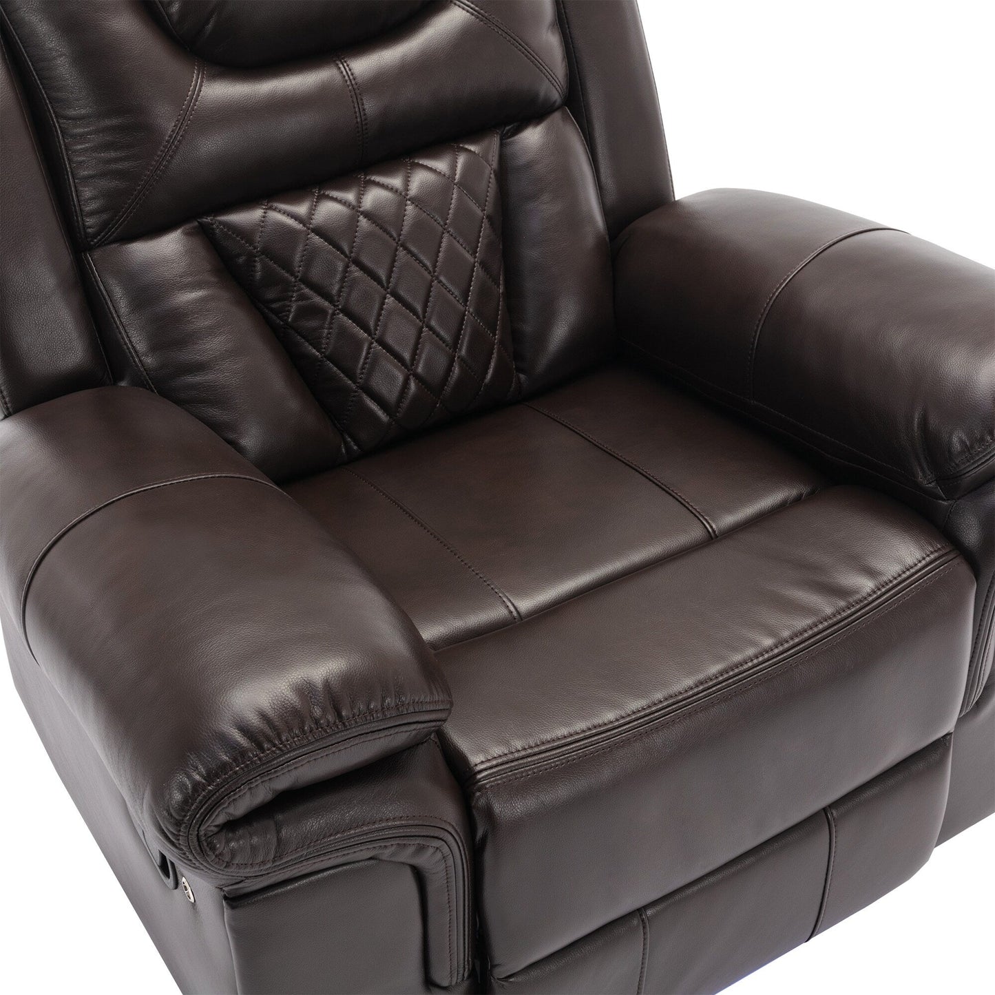 Fauteuil inclinable manuel moderne pour home cinéma avec bande lumineuse LED, dossier réglable et repose-pieds pour salon ou chambre