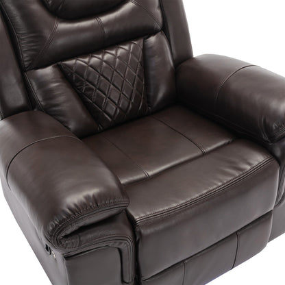 Fauteuil inclinable manuel moderne pour home cinéma avec bande lumineuse LED, dossier réglable et repose-pieds pour salon ou chambre