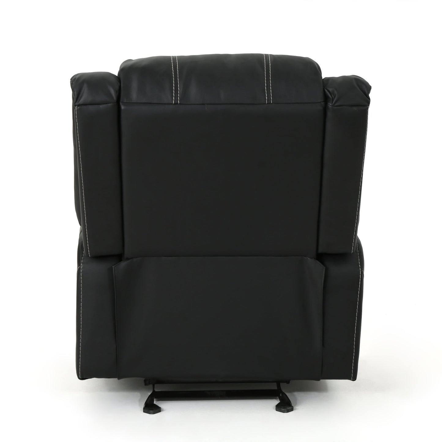 Fauteuil inclinable manuel moderne avec cuir synthétique moelleux, porte-gobelets en acier intégrés et inclinaison réglable