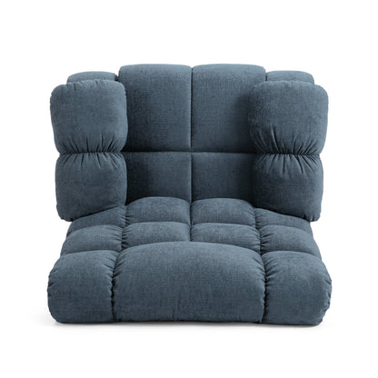 Fauteuil de massage inclinable moderne avec coussins capitonnés et inclinaison manuelle