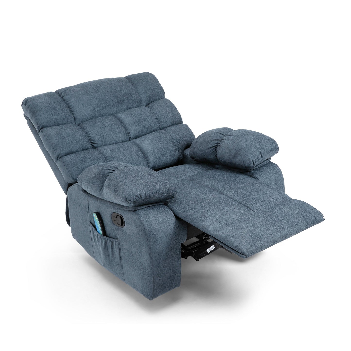Fauteuil de massage inclinable moderne avec coussins capitonnés et inclinaison manuelle