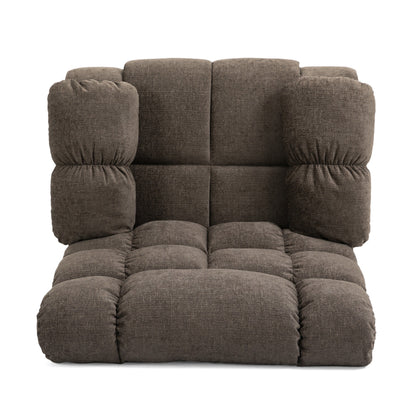 Fauteuil de massage inclinable moderne avec coussins capitonnés et inclinaison manuelle