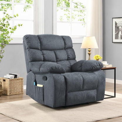 Fauteuil de massage inclinable moderne avec coussins capitonnés et inclinaison manuelle