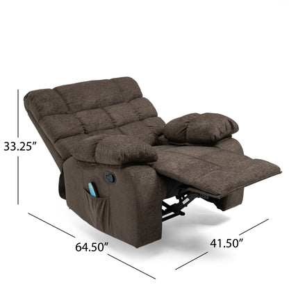 Fauteuil de massage inclinable moderne avec coussins capitonnés et inclinaison manuelle