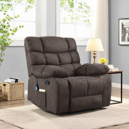 Fauteuil de massage inclinable moderne avec coussins capitonnés et inclinaison manuelle