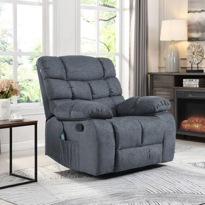 Fauteuil de massage inclinable moderne avec coussins capitonnés et inclinaison manuelle