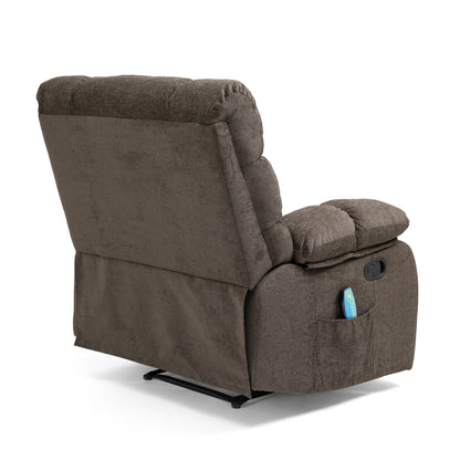 Fauteuil de massage inclinable moderne avec coussins capitonnés et inclinaison manuelle