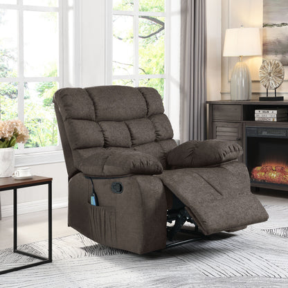Fauteuil de massage inclinable moderne avec coussins capitonnés et inclinaison manuelle
