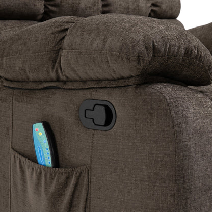 Fauteuil de massage inclinable moderne avec coussins capitonnés et inclinaison manuelle