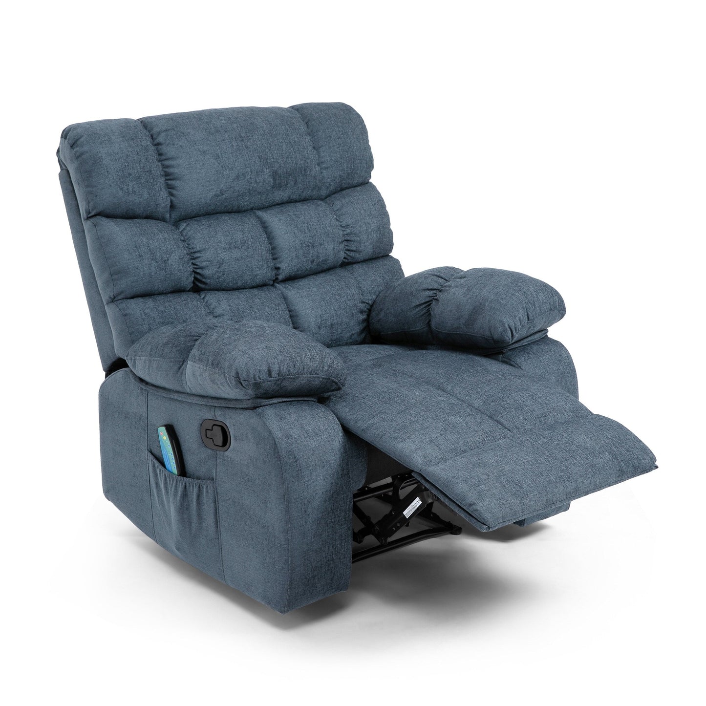 Fauteuil de massage inclinable moderne avec coussins capitonnés, 5 modes, télécommande et inclinaison manuelle