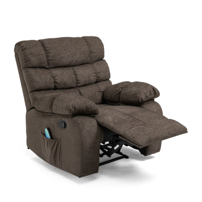 Fauteuil de massage inclinable moderne avec coussins capitonnés, 5 modes, télécommande et inclinaison manuelle