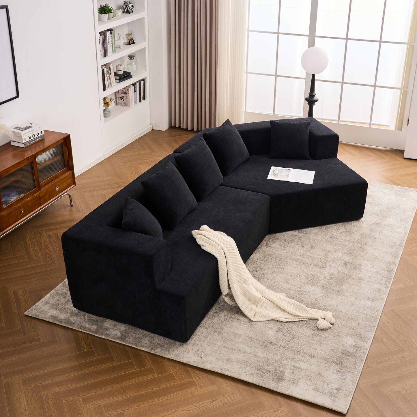 Canapé moderne en mousse à mémoire de forme avec revêtement en tissu chenille