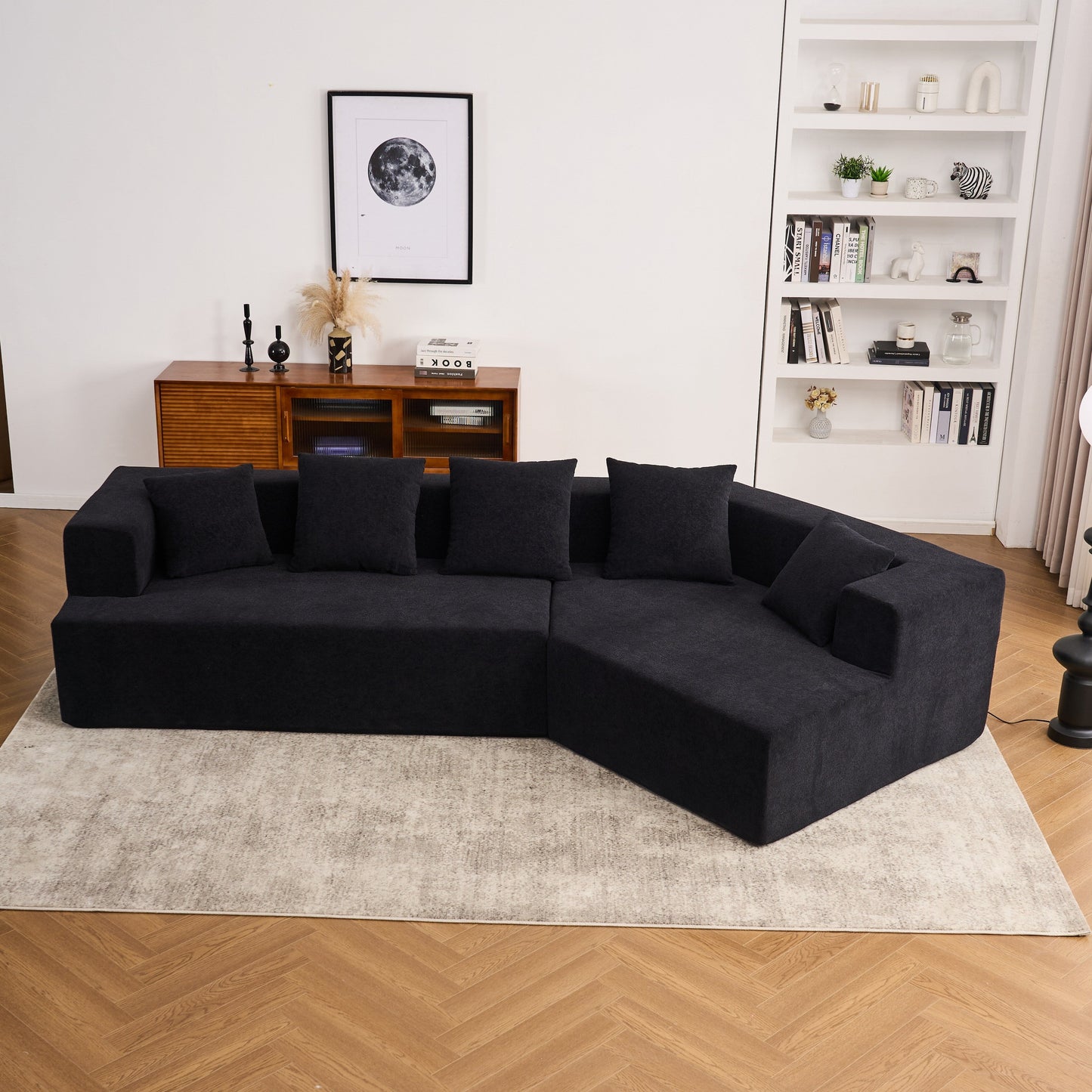 Canapé moderne en mousse à mémoire de forme avec revêtement en tissu chenille