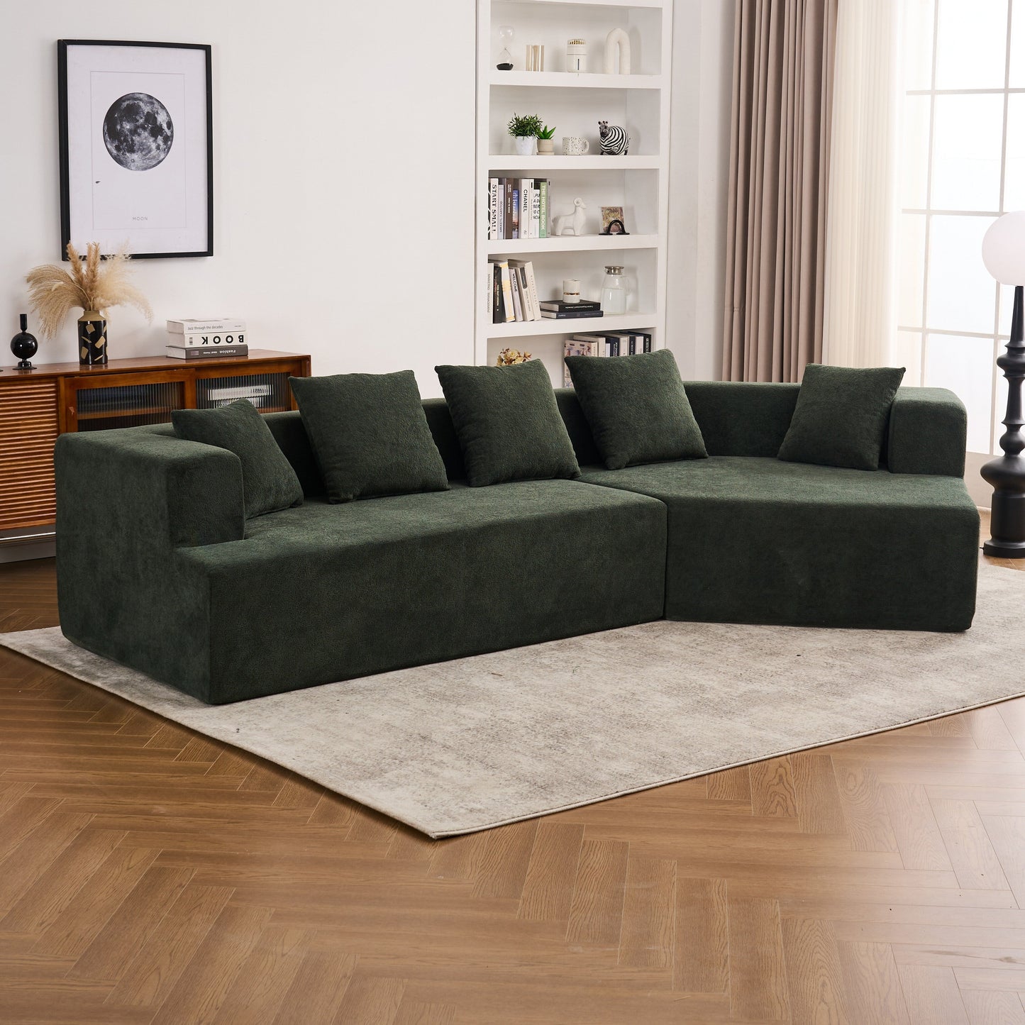 Canapé moderne en mousse à mémoire de forme avec revêtement en tissu chenille