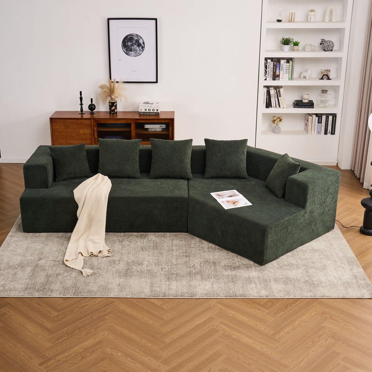 Canapé moderne en mousse à mémoire de forme avec revêtement en tissu chenille