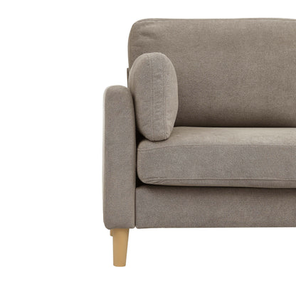 Canapé 2 places minimaliste moderne avec pieds en bois robustes, dossier moelleux et coussins d'accoudoirs