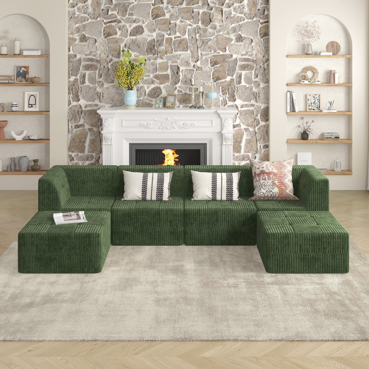 Canapé-lit modulaire moderne et minimaliste sans accoudoirs, siège simple, pour salon et chambre à coucher