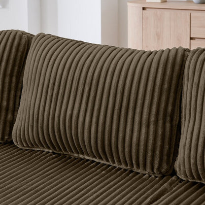 Canapé modulaire sectionnel en velours côtelé en forme de U minimaliste moderne - Canapé-lit compressé et peu encombrant pour salon et chambre