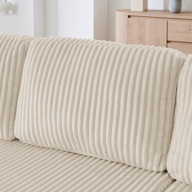 Canapé modulaire sectionnel en velours côtelé en forme de U minimaliste moderne - Canapé-lit compressé et peu encombrant pour salon et chambre