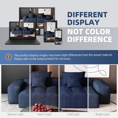 Canapé modulaire moderne en chenille avec 2 chaises longues, 2 accoudoirs et 4 coussins pour le salon