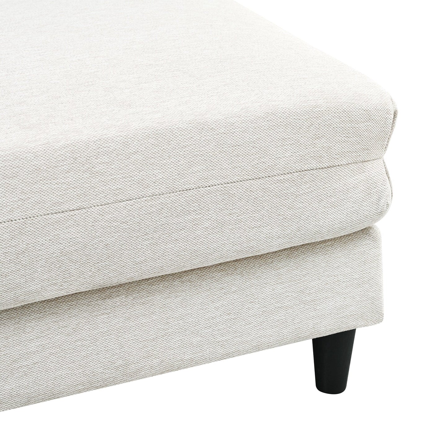 Canapé modulaire moderne en L 4 places avec 5 coussins et pouf amovible pour salon ou bureau