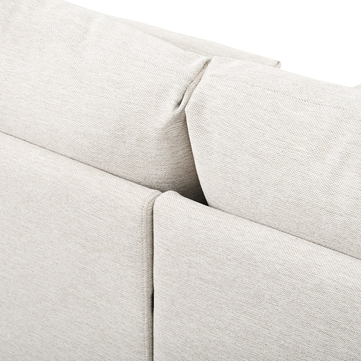 Canapé modulaire moderne en L 4 places avec 5 coussins et pouf amovible pour salon ou bureau