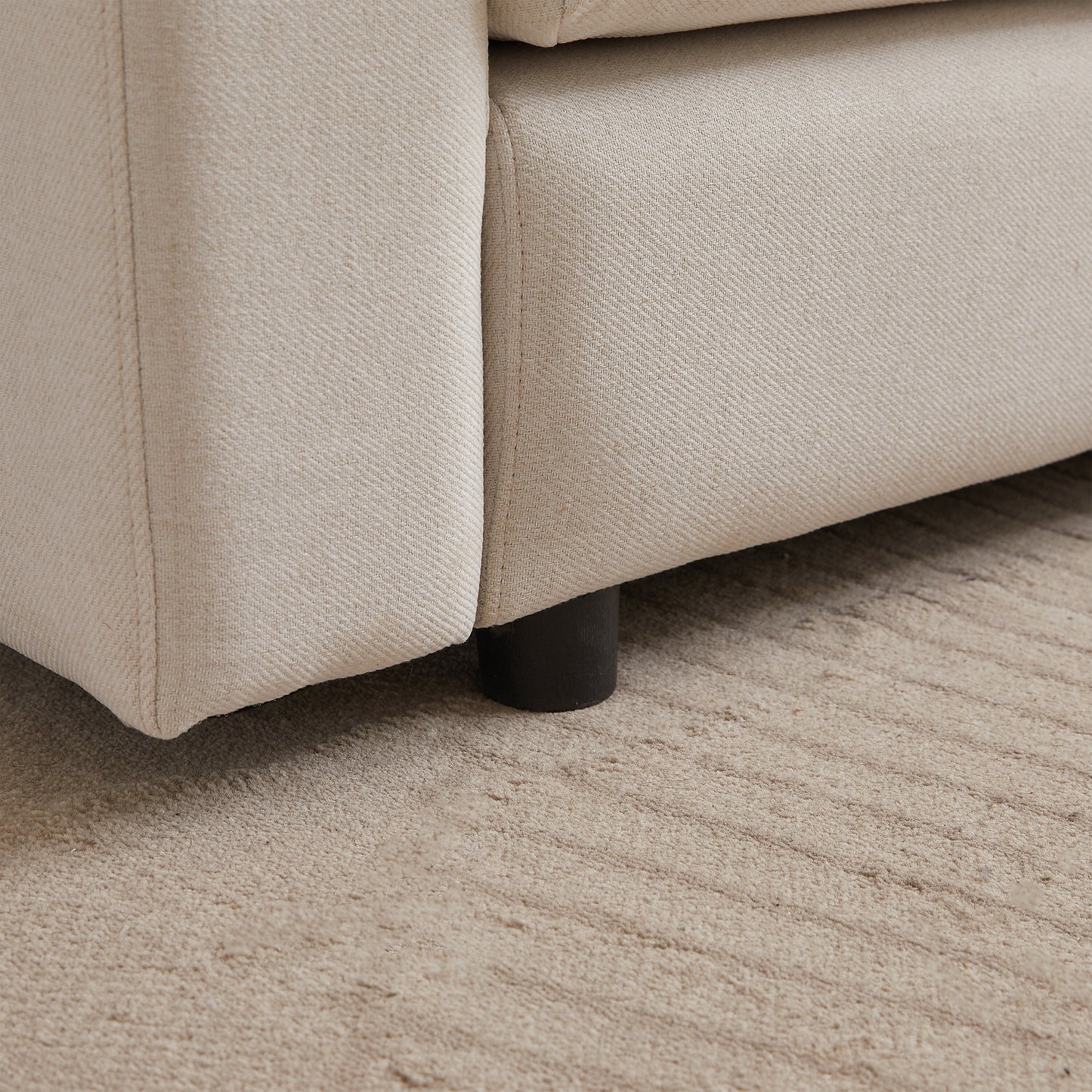 Canapé modulaire moderne en L avec pouf, 3 coussins et 3 oreillers pour le salon