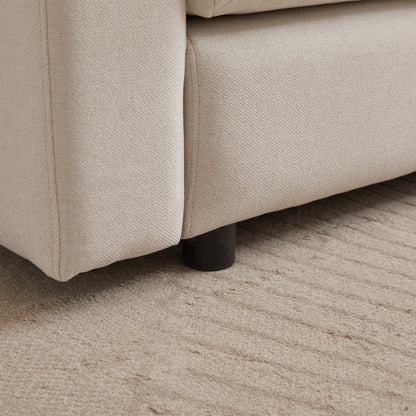 Canapé modulaire moderne en L avec pouf, 3 coussins et 3 oreillers pour le salon