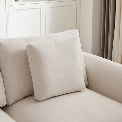 Canapé modulaire moderne en L avec pouf, 3 coussins et 3 oreillers pour le salon