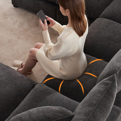 Canapé modulaire moderne, ensemble de canapés sectionnels 4 places en chenille avec 2 coussins inclus, mobilier d'intérieur librement combinable